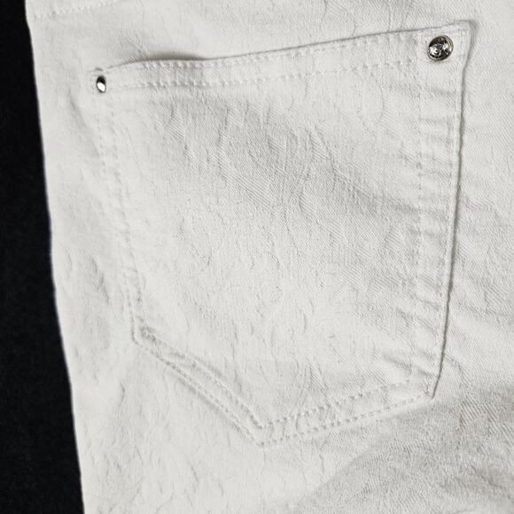 Cache Textured Stretch Jeans Cropped White Skinny Summer Capri Vacation Womens 8 - Picture 5 of 15